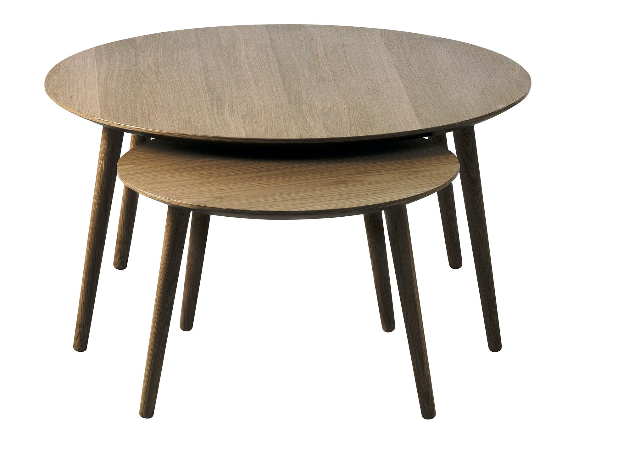 Loff Design Salontafel Albany - ø88cm/ø58cm - Smoked Eiken - Set van 2