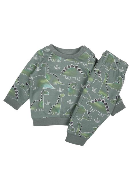 Baby Boys Sage Dinosaur Sweatshirt & Joggers Set