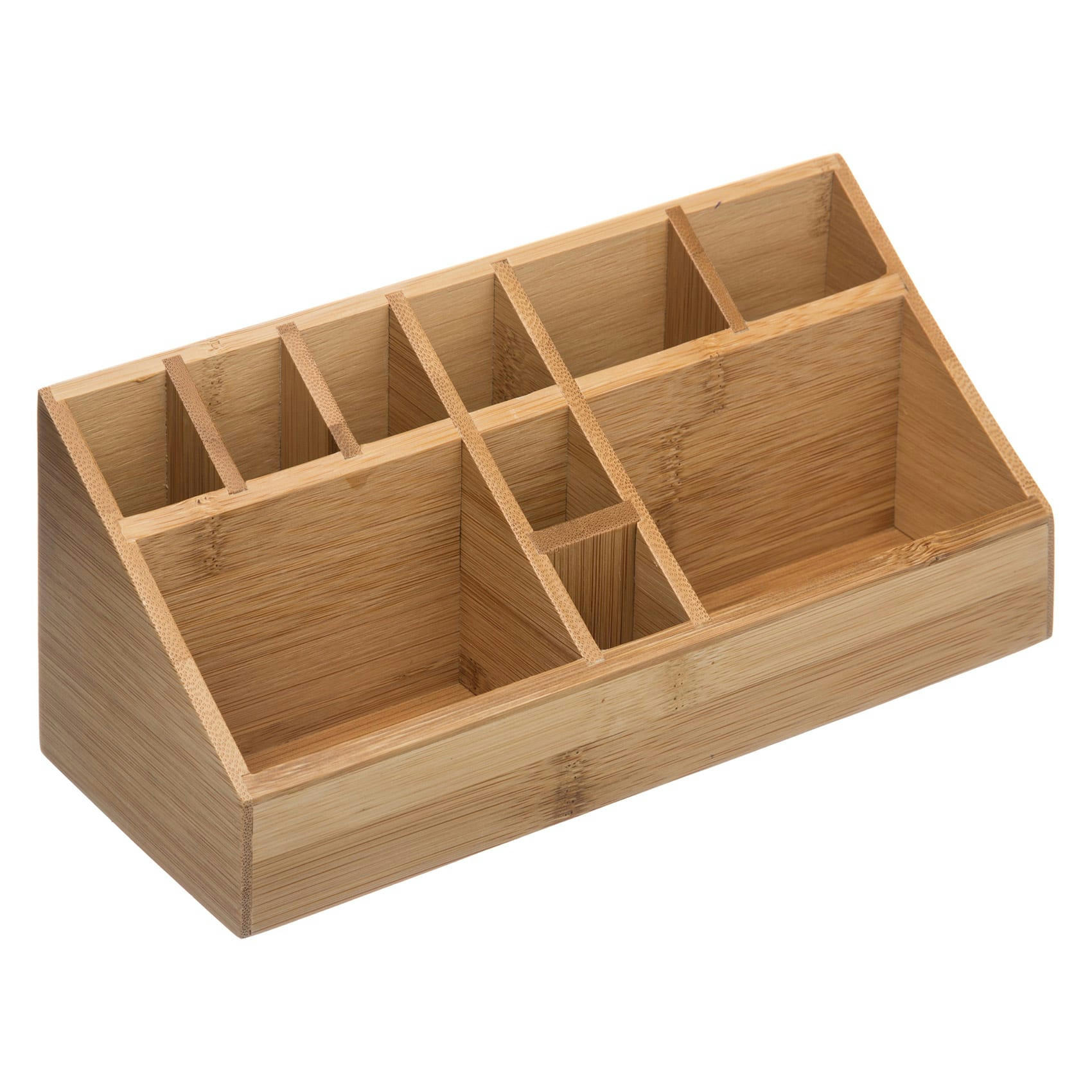 - Organiseur à 10 compartiments bambou naturel 23x9.5x9 cm