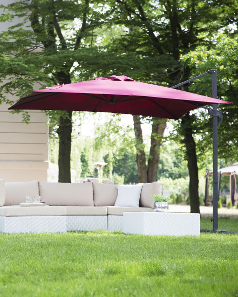 Parasol ogrodowy składany 250cm burgundowy