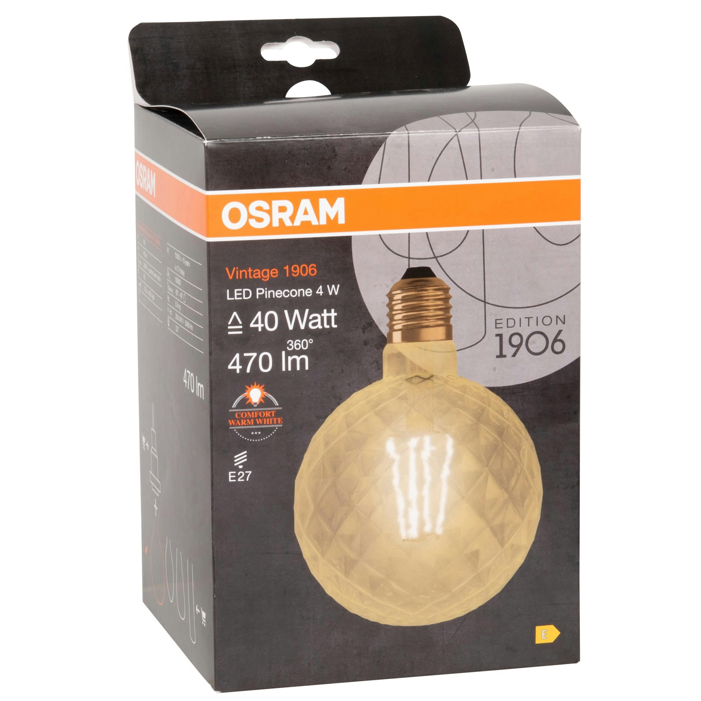 - Ampoule vintage facettée dorée