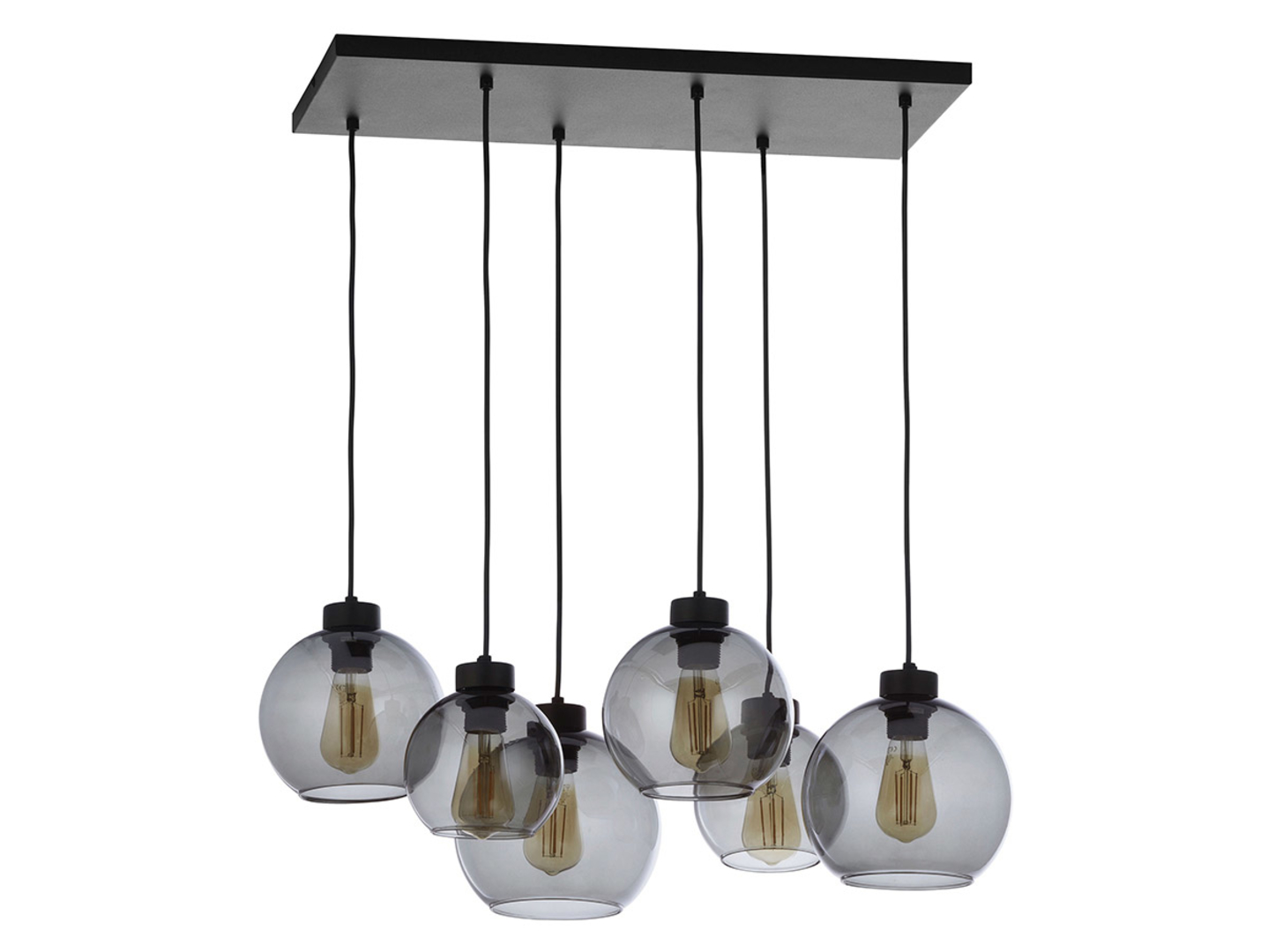 Lampa wisząca Cubus Graphite 6-punktowa szklana czarna