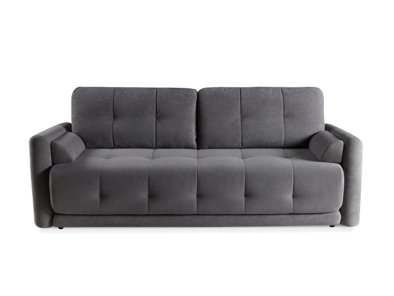 Stylowa pikowana sofa ETNO szara z funkcją spania do salonu
