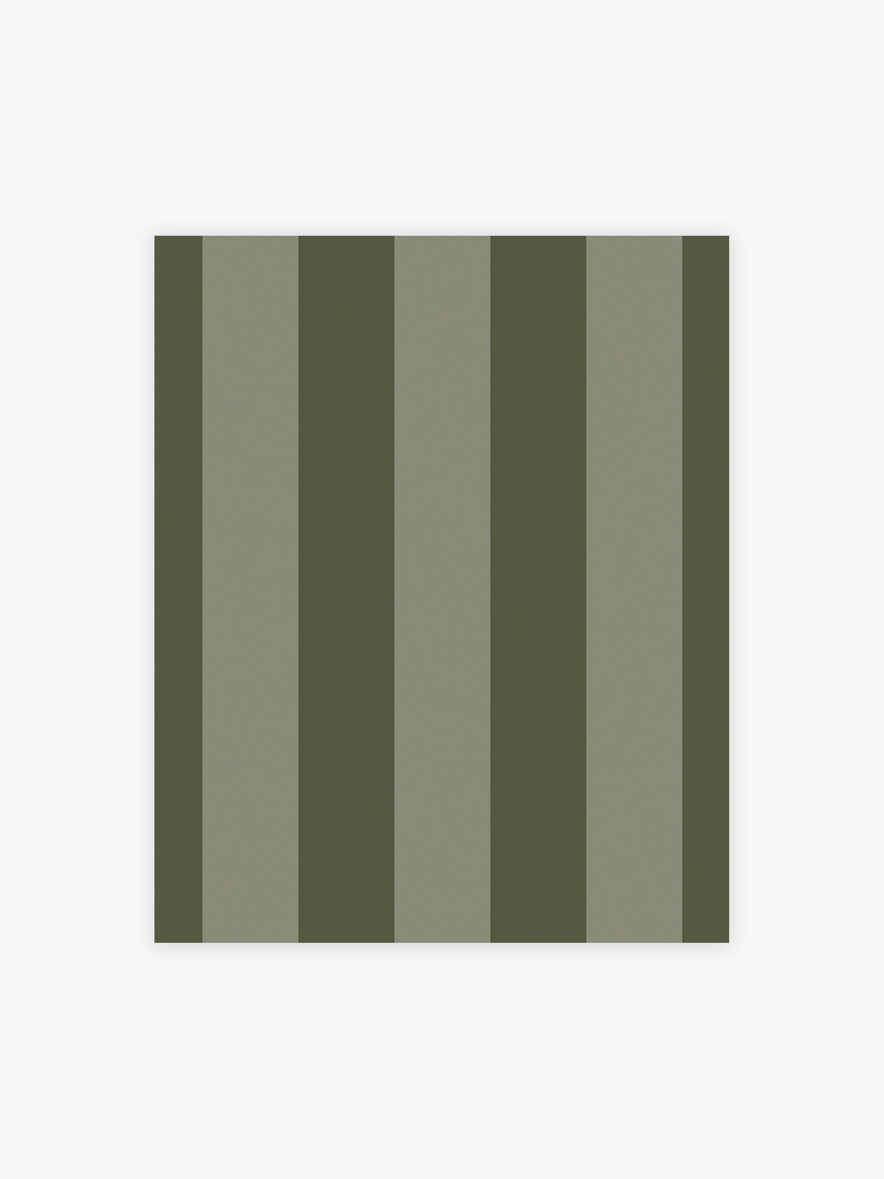 Demi Wide Stripe 10M Wallpaper in Moss