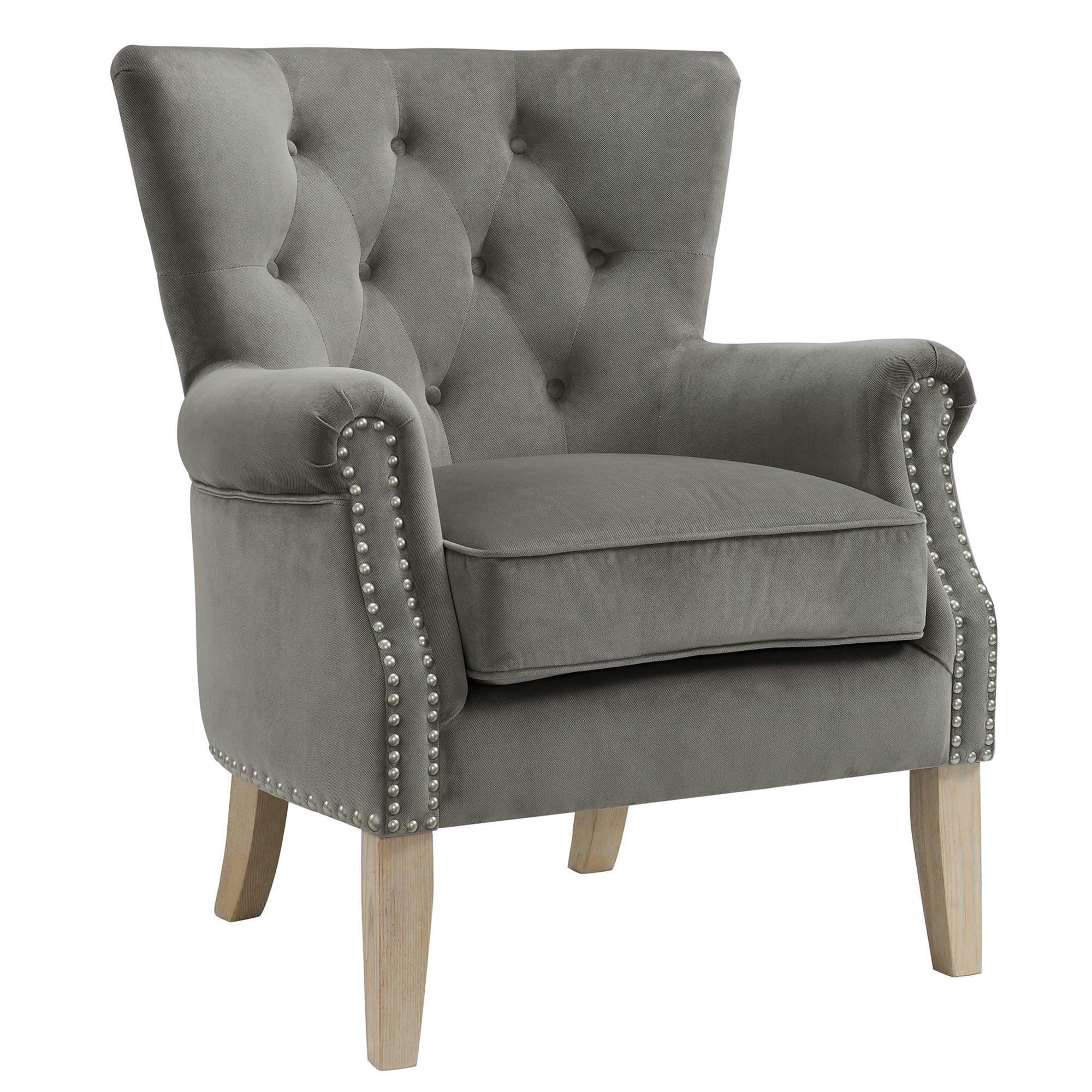 - Fauteuil en sergé gris
