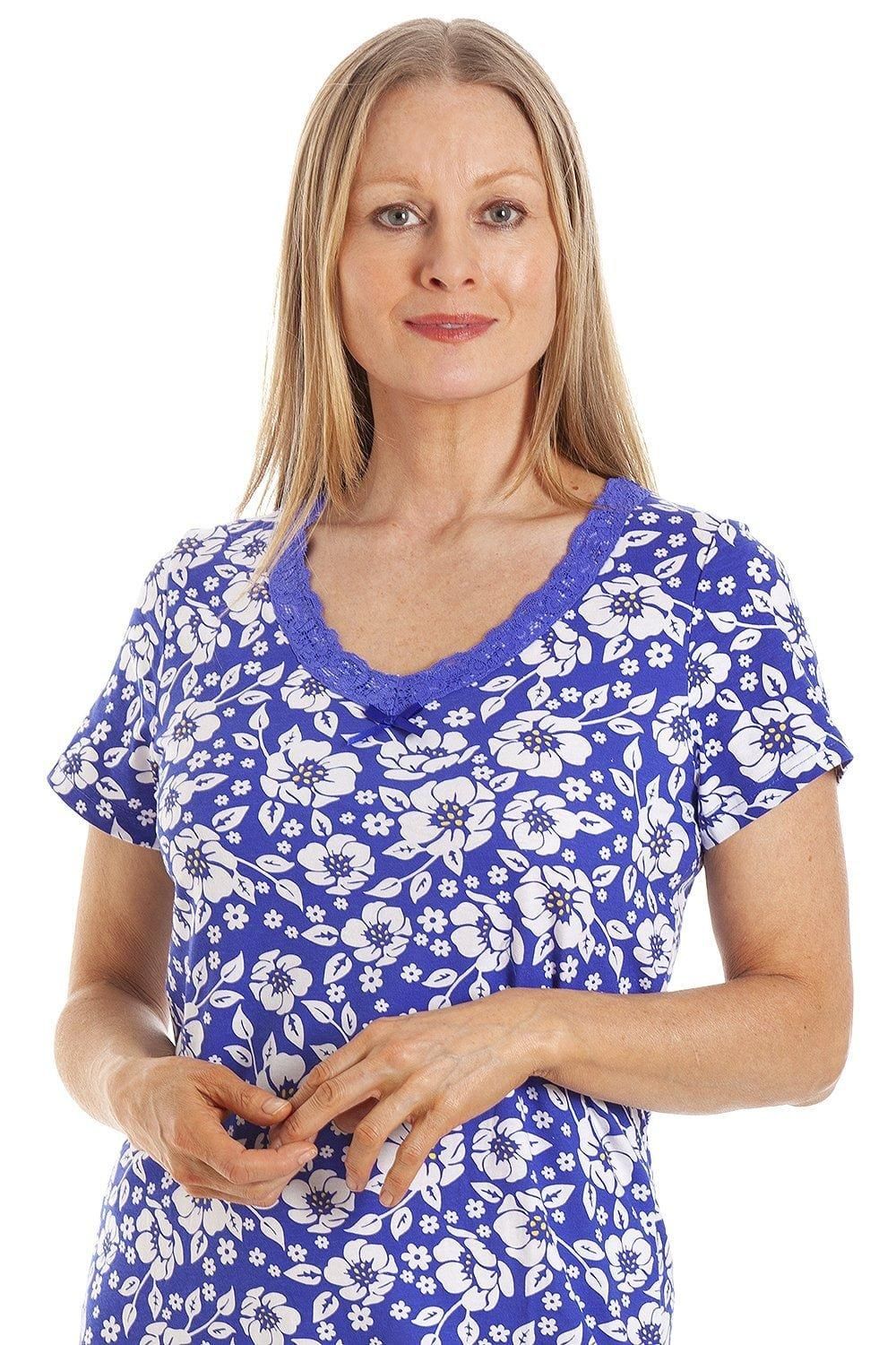 Camille Floral Print Cotton Summer Nightshirt