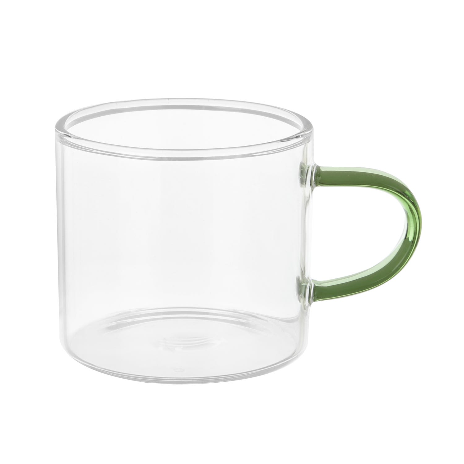 Set 6 tazzine caffè in vetro 85 ml manico colorato Lumina