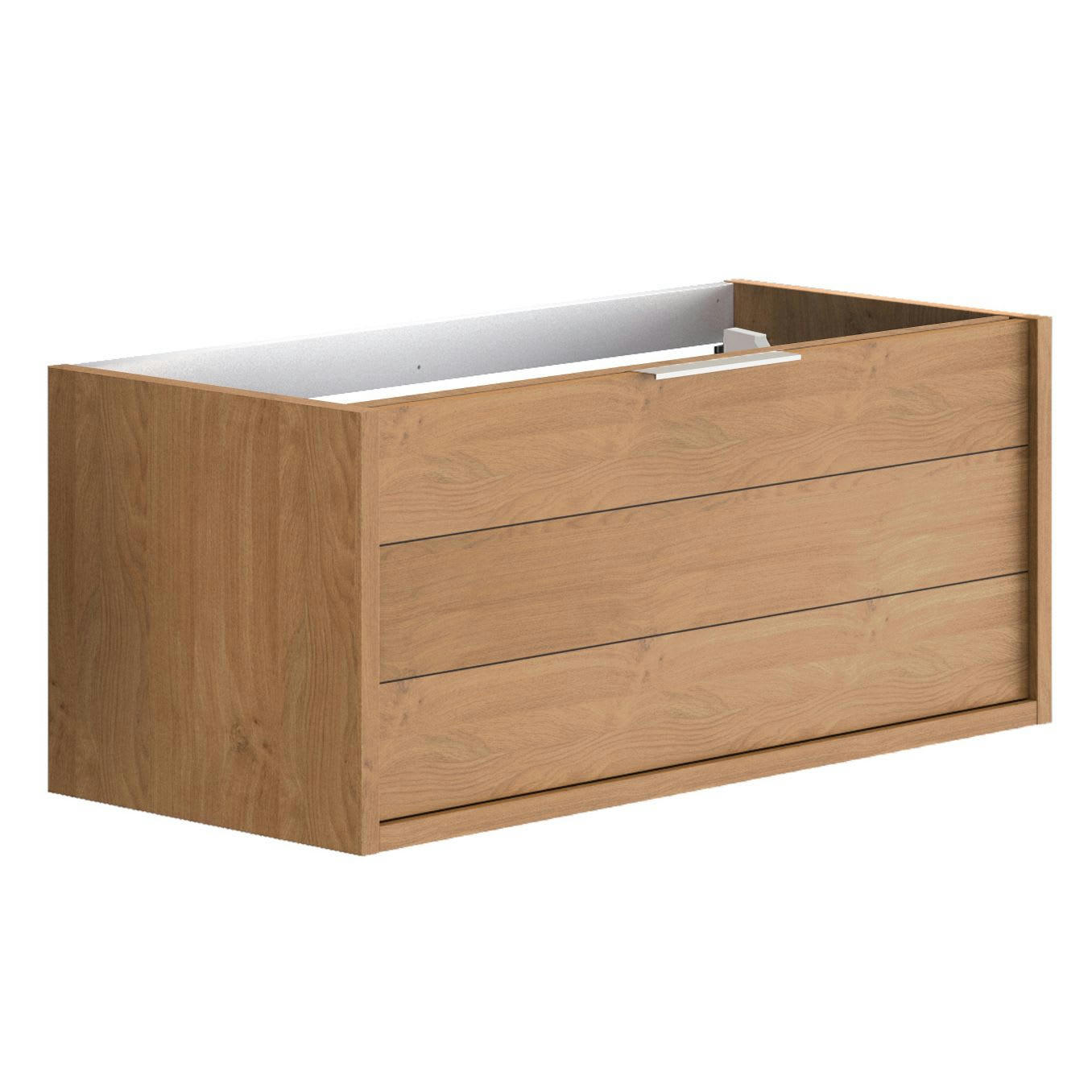 SORENTO - Meuble sous-vasque à suspendre 120cm Chêne Kendal huilé PPSM Tiroirs