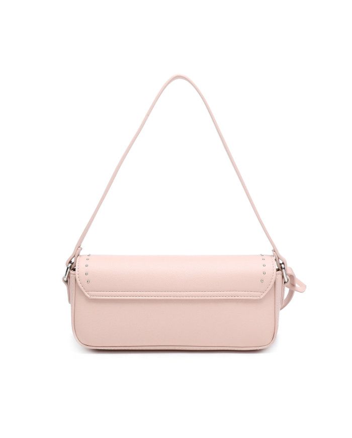JFY Studded Flap Magnetic Button Clasp Grab Bag/ Cross Body Bag