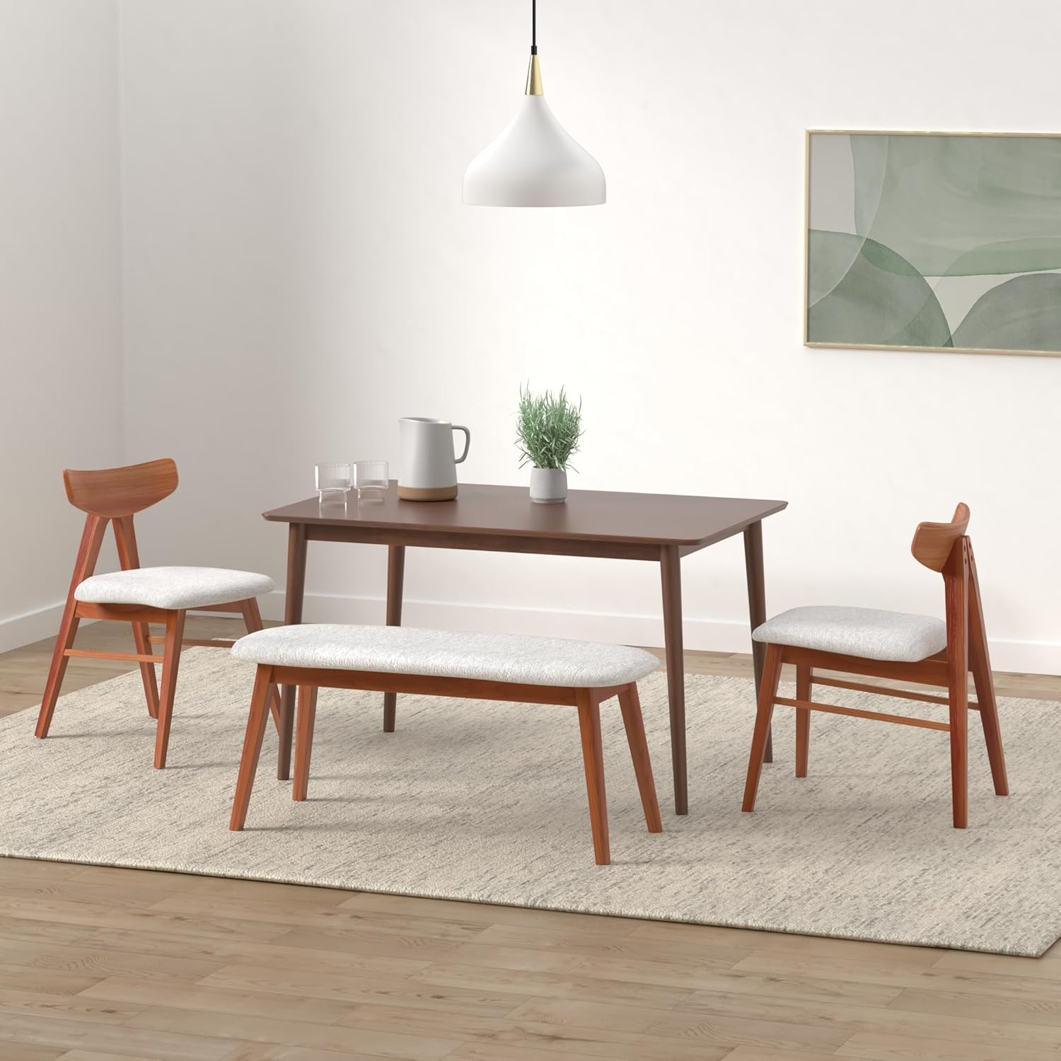 Zinus Jen 47 Inch Wood Dining Table/Solid Wood Kitchen Table/Easy Assembly, Espresso
