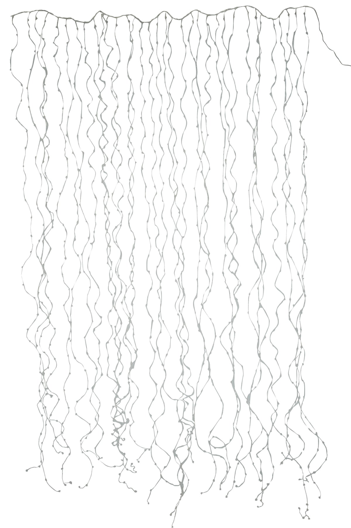 J-Line kerstverlichting Gordijn 1020 Led 2x3M - kunststof - zilver - warm wit - LED lichtjes