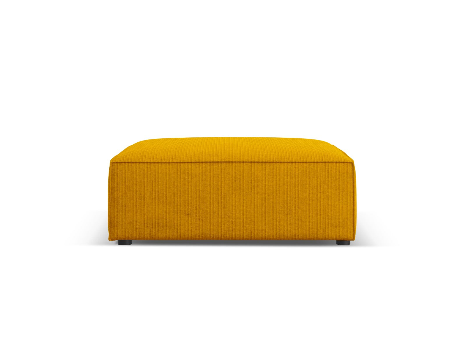 Cosmopolitan Design Poef Arendal chenille met ribbeleffect, mosterd - 80x102x40cm