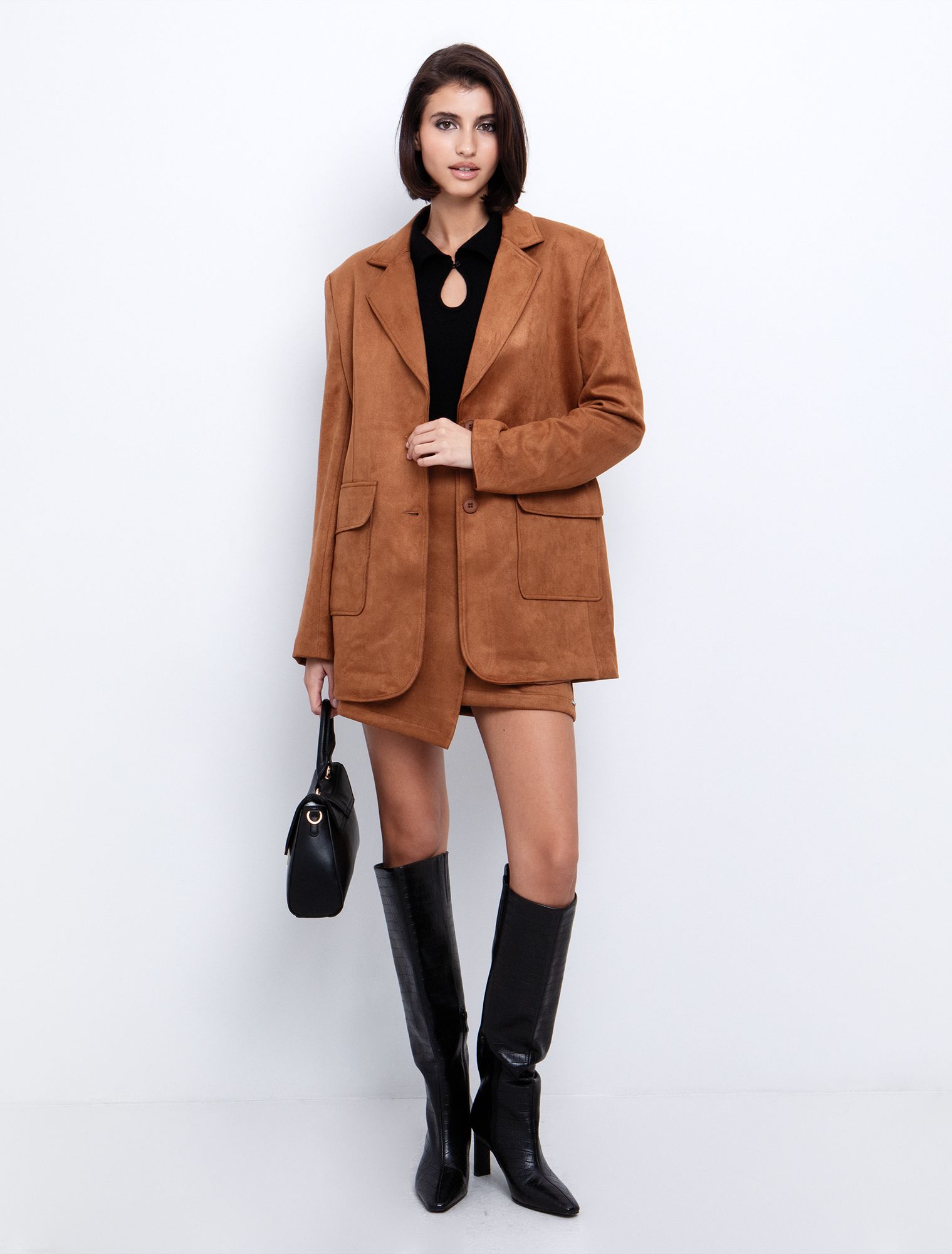 Σουέντ σακάκι με τσέπες