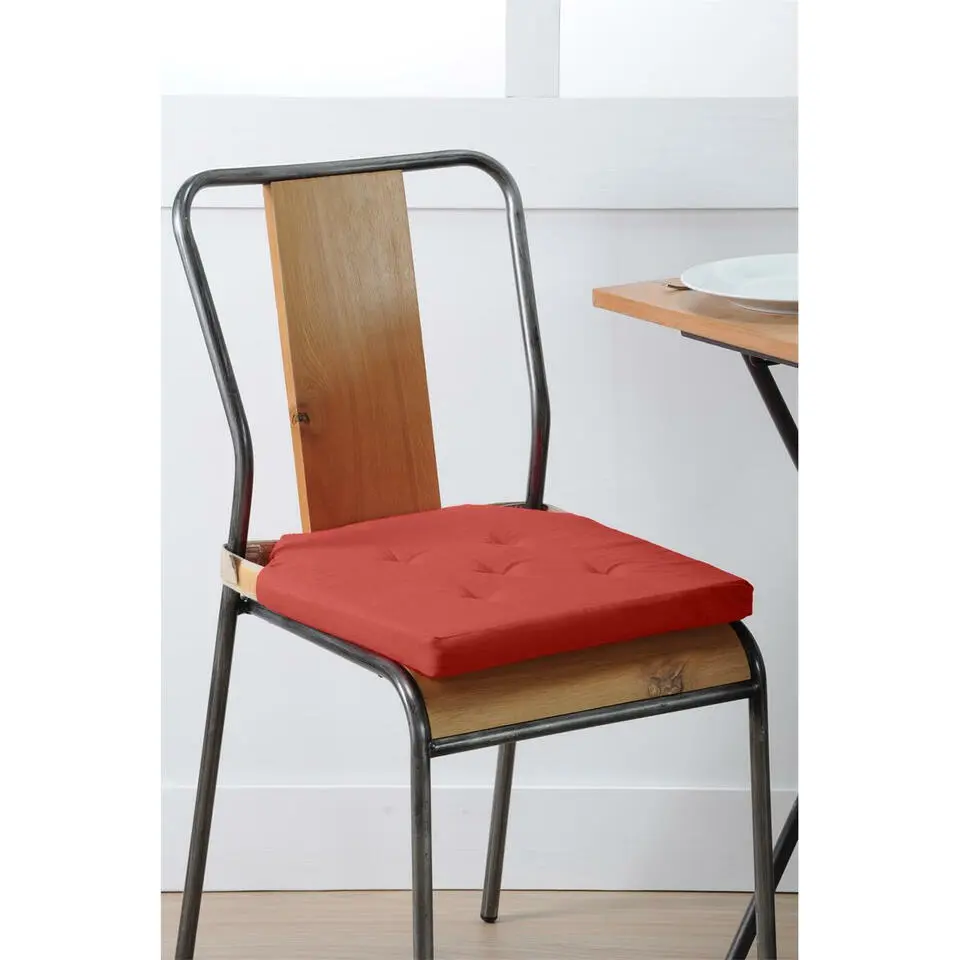 Stof Textile stoelkussen - terracotta - 38 x 38 x 4 cm