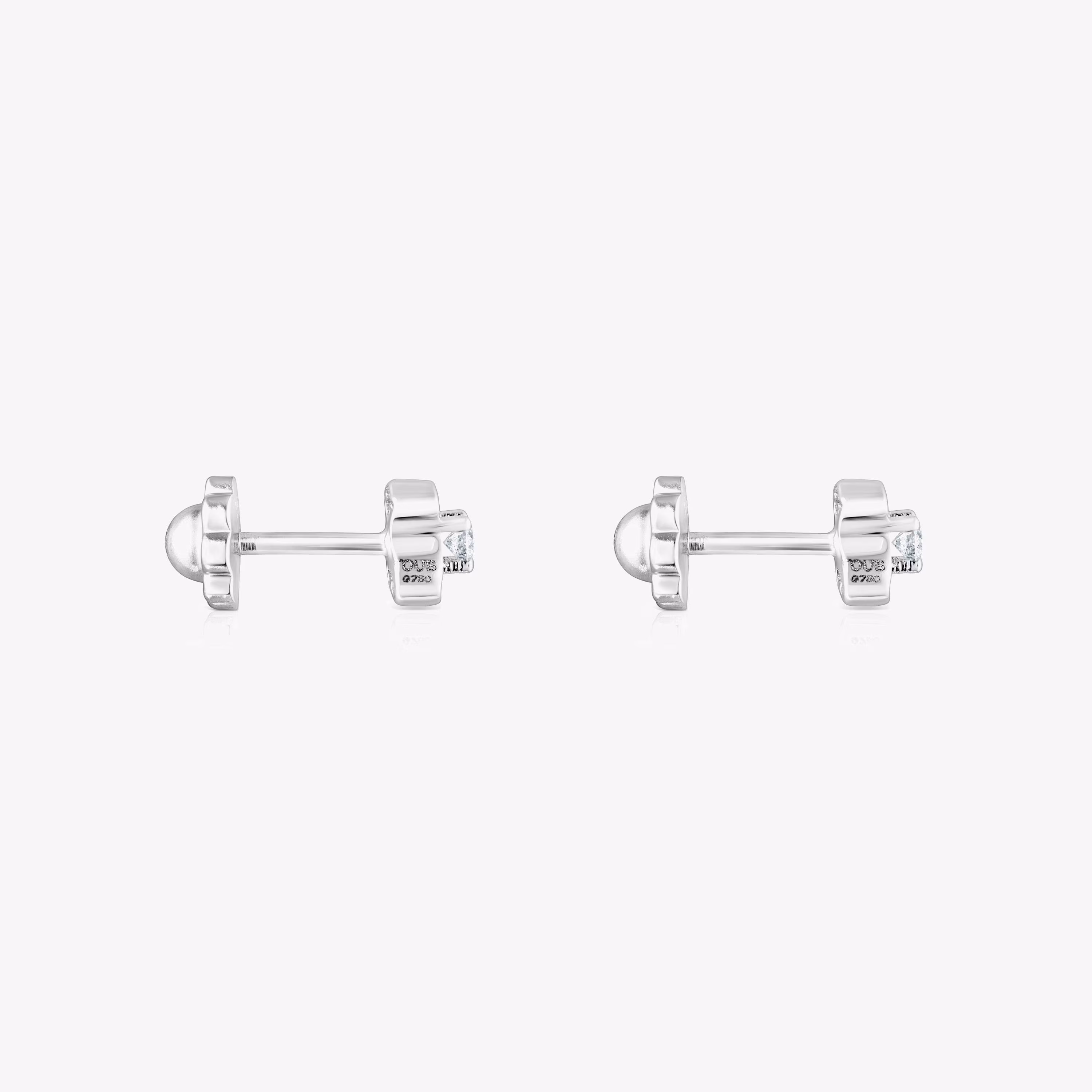 Pendientes de oro blanco con diamantes Silueta
