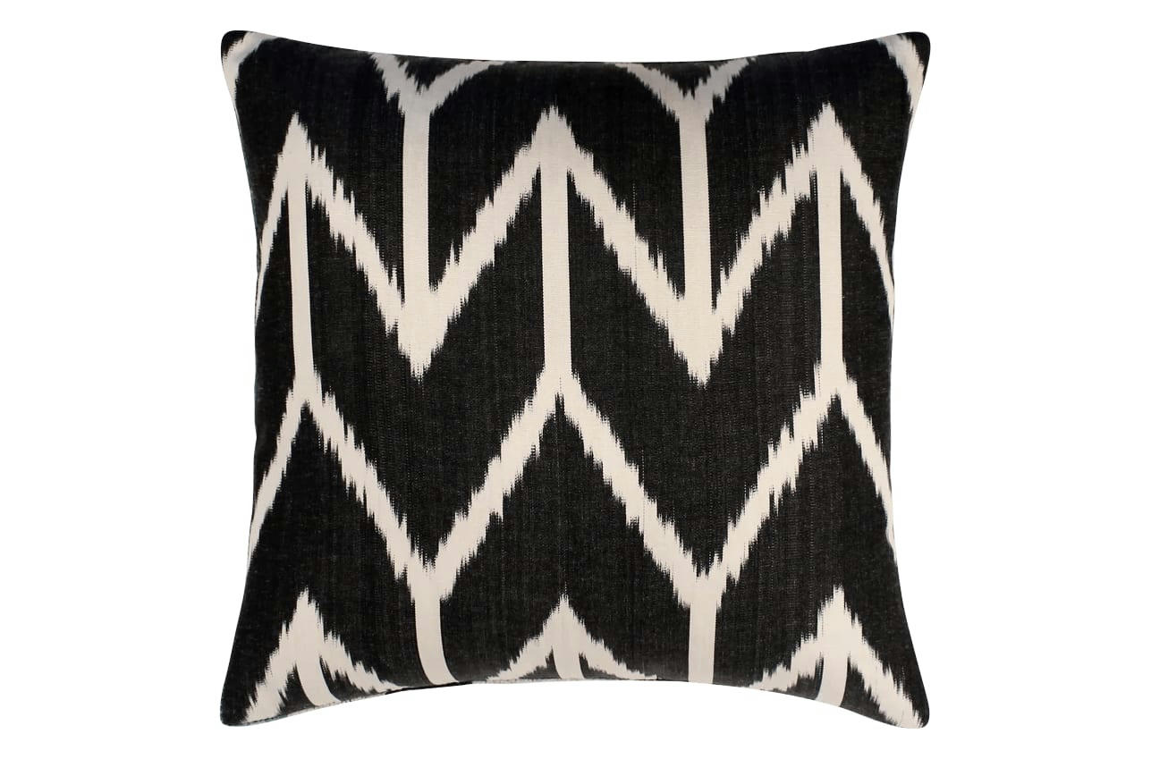 - Housse de coussin velours et soie ikat  40x40 multicouleur