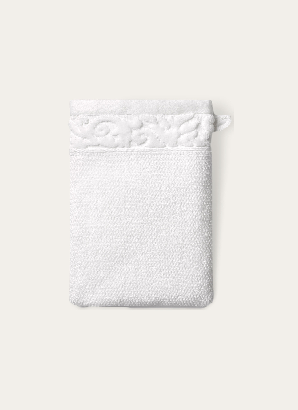 GANT DE TOILETTE LITEAU VELOURS CISELÉ ROSE