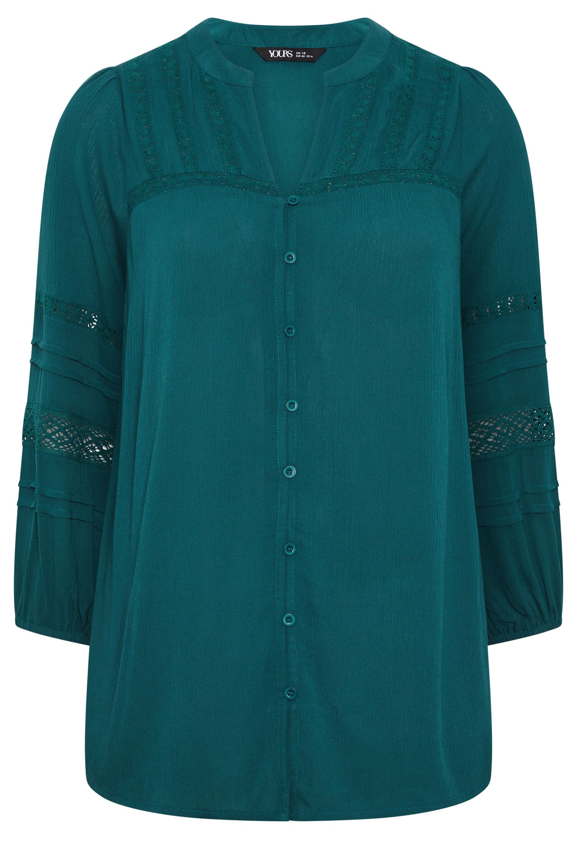 Yours Notch Neck Crochet Blouse