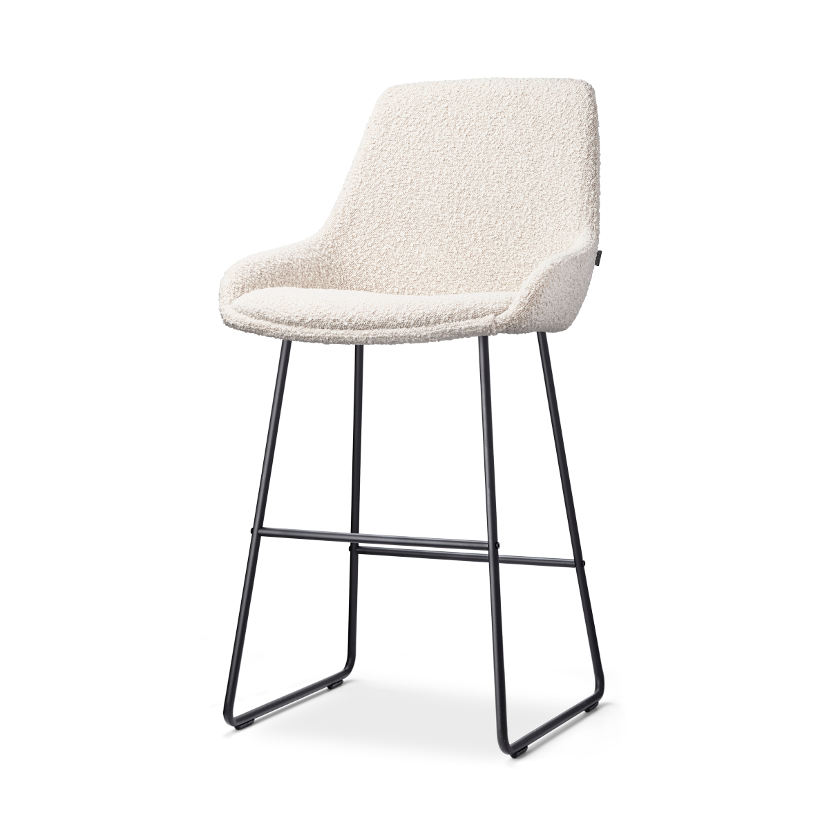 Nolon Nino-Isa Barkruk Bouclé Beige - Stof - Zwart Onderstel - 65 cm
