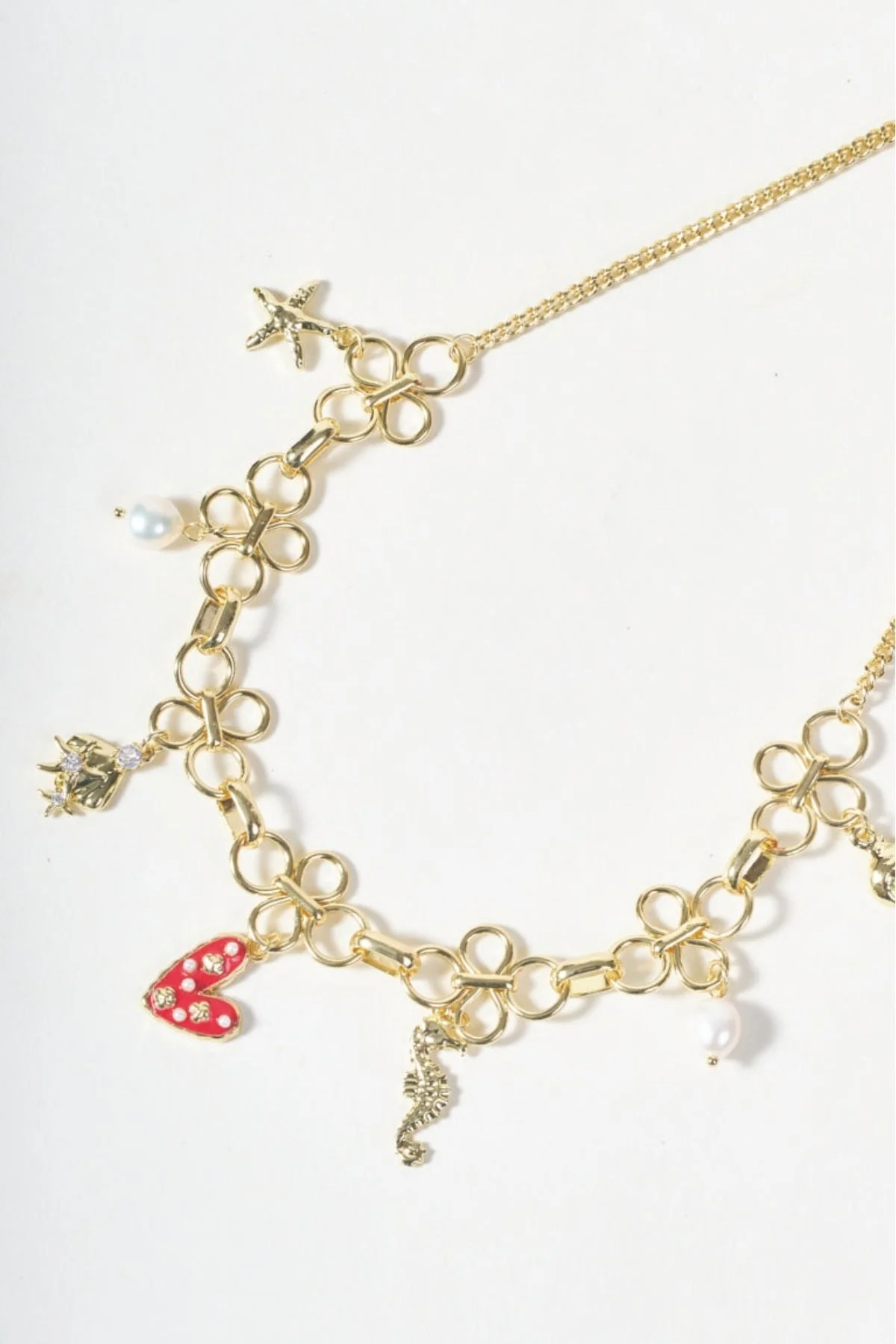 Gold Sealife Charm Necklace