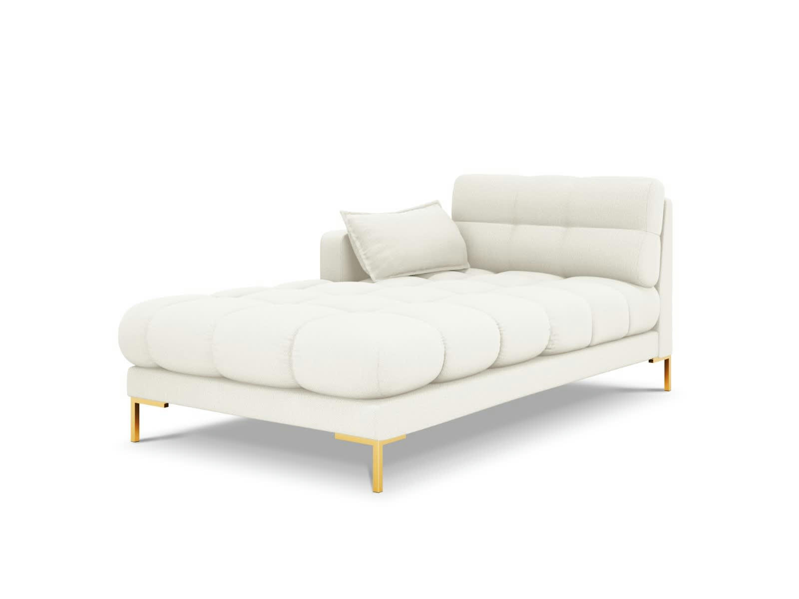 MAMAIA - Méridienne gauche 1 place en tissu structurel beige clair