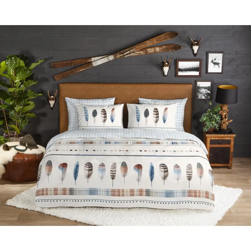 Good Morning Veren Flanel Dekbedovertrek Blauw-Lits-jumeaux (240 x 200/220 cm)