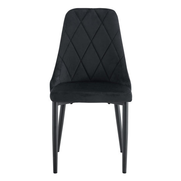 Krzesło tapicerowane salon welurowe stylowe glamour Eva KT201 czarne