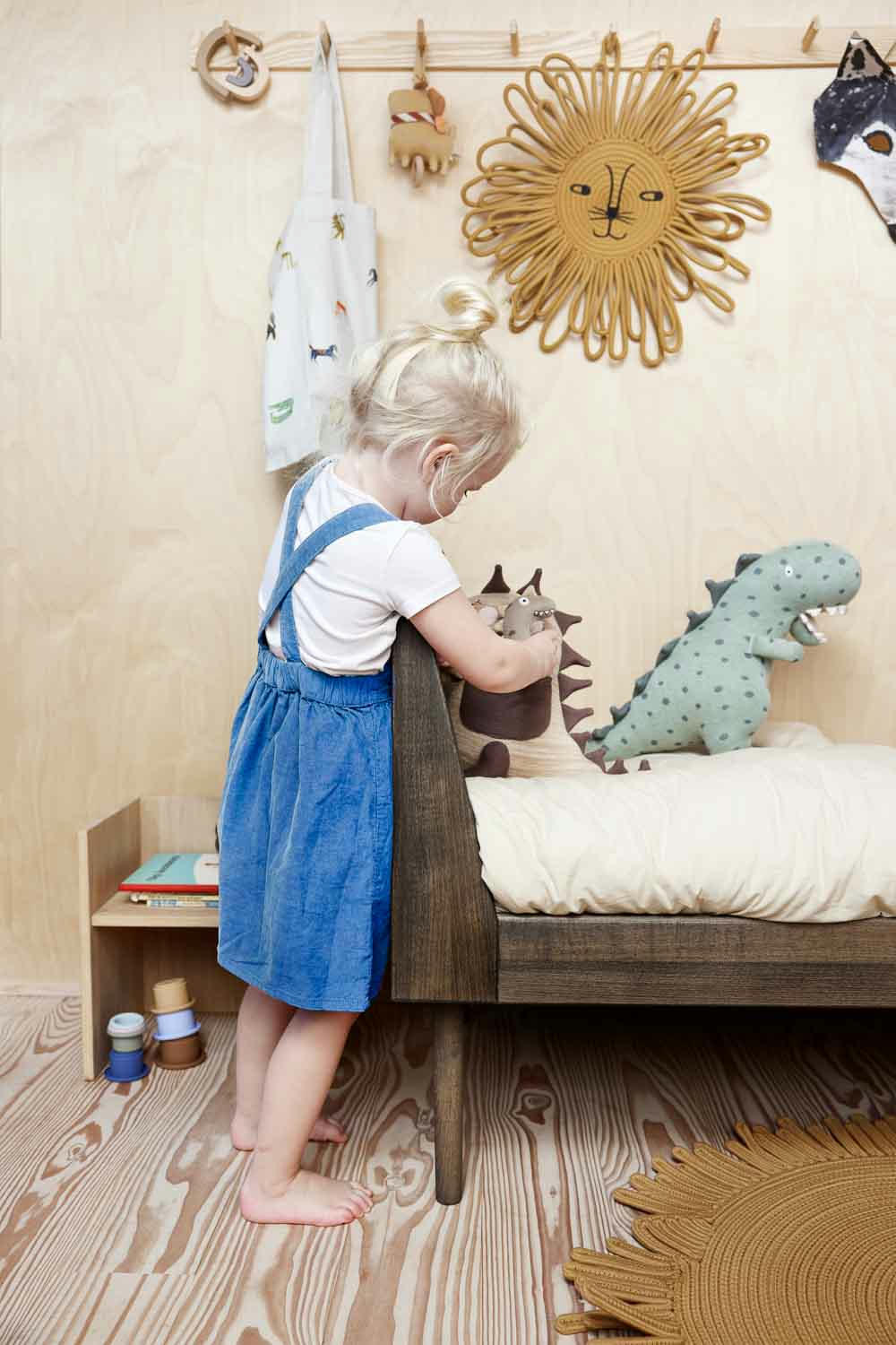 MARA - Tapis mural marron en corde en coton Ø45cm