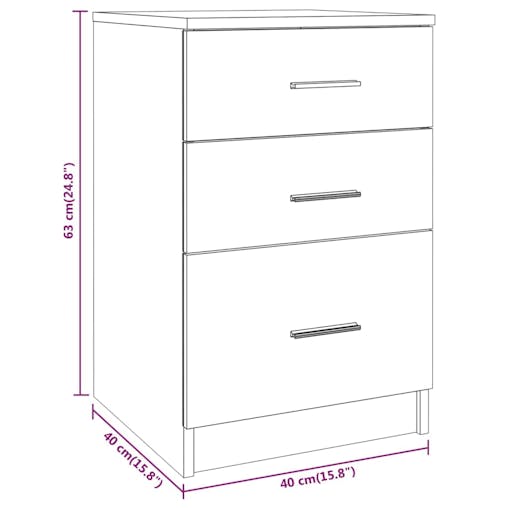 NNEVL Bed Cabinet Smoked Oak 40x40x63 cm Engineered Wood