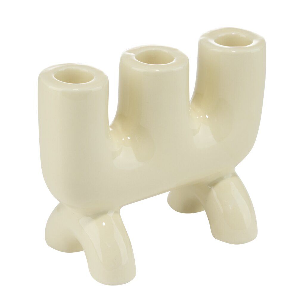 Bougeoir dolomite triple 15x12xH6cm (2 modèles)