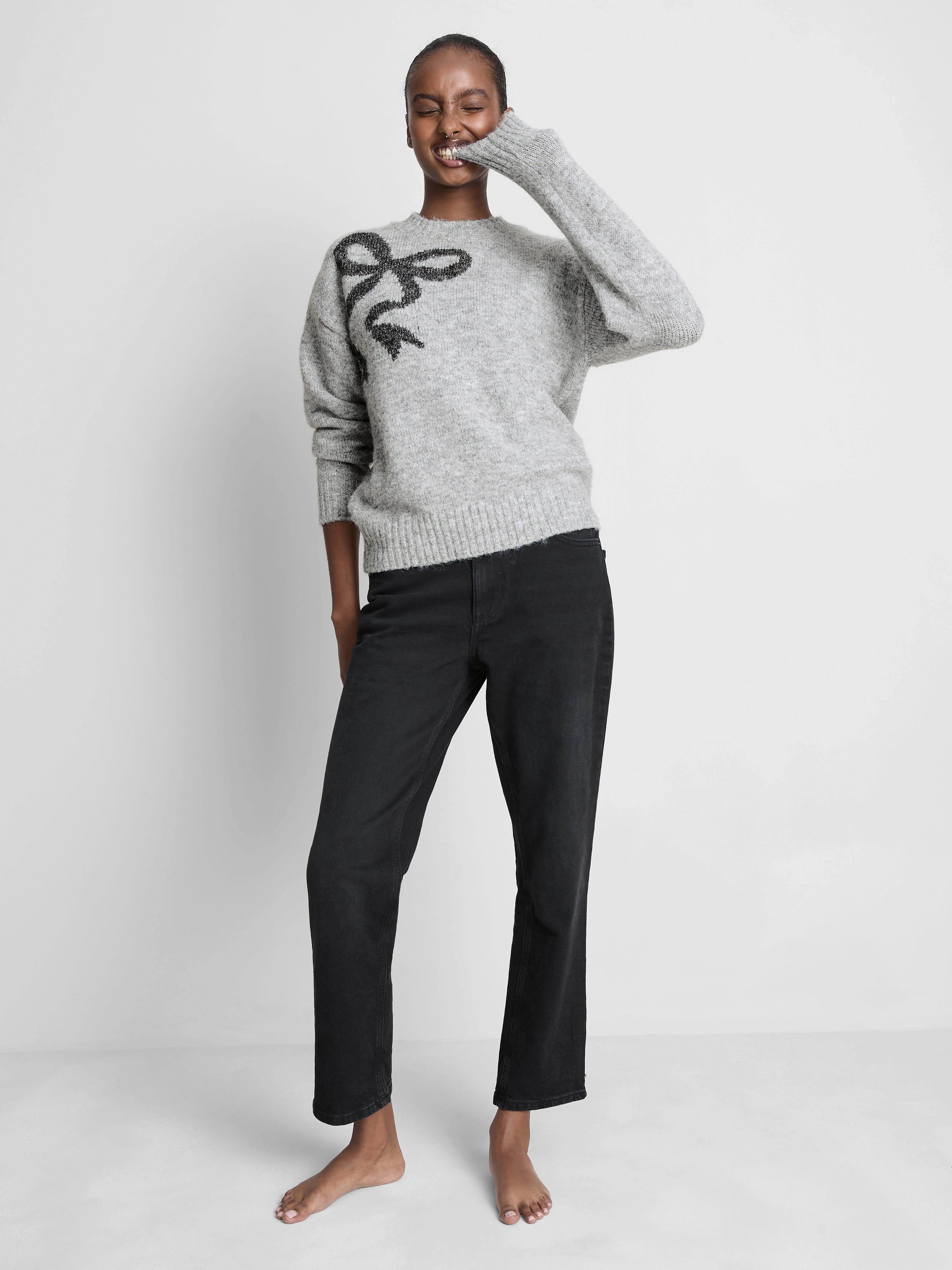 Knitted Argyle Detail Sweater