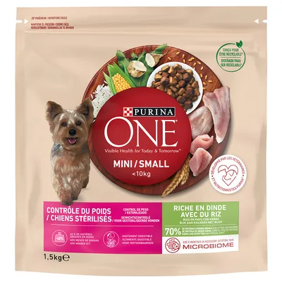 PURINA ONE Mini Weight Control/Sterilised Turkey & Rice