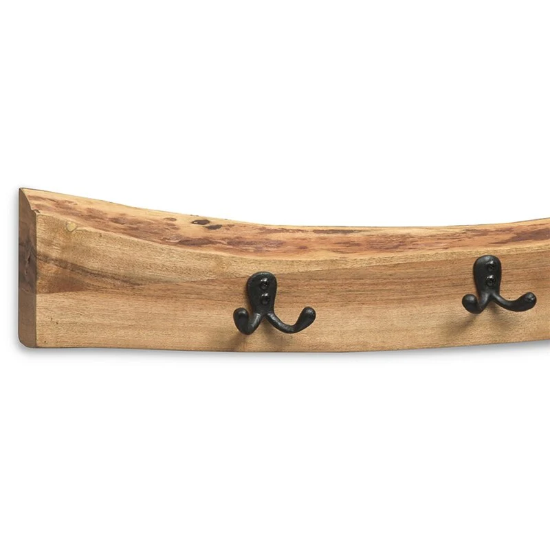 Natural Live Edge Wood 36 Coat Hooks