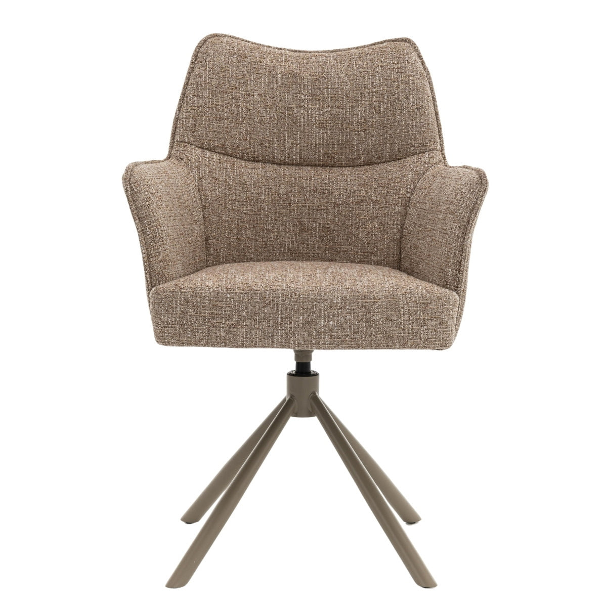 DÉJA Living Eetkamerstoel Zayn - Taupe/Taupe - Draaibaar - Set van 2