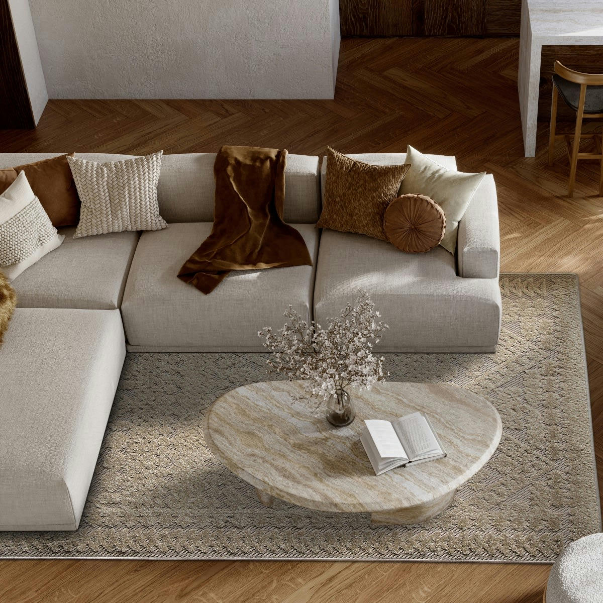 DEHORS - Tapis pour intérieur-extérieur en polypropylène beige 120X170