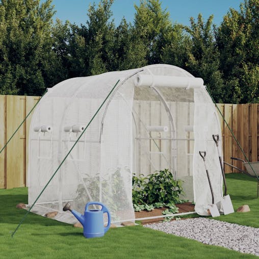 NNEVL Greenhouse with Steel Frame White 4 m&sup2; 2x2x2 m