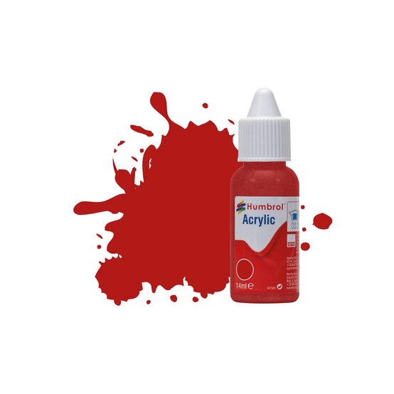 Humbrol 153 Insignia Red Matt Acrylic Paint Dropper 14ml