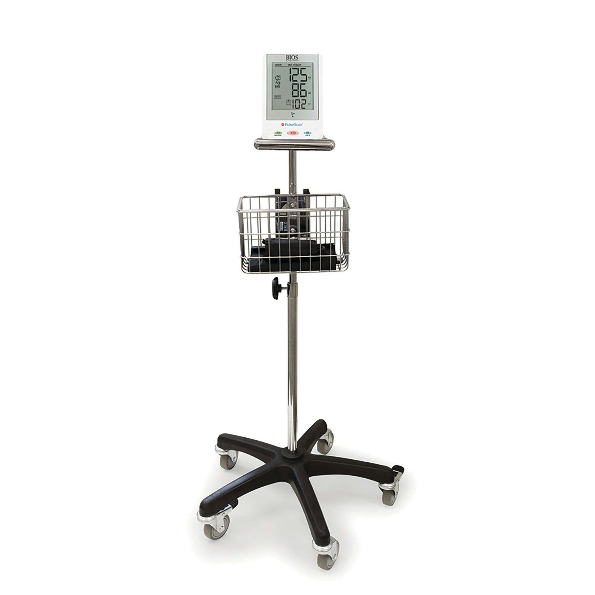 Bios Diagnostics Rolling Stand with Basket For Clinical Professional Blood Pressure Monitor