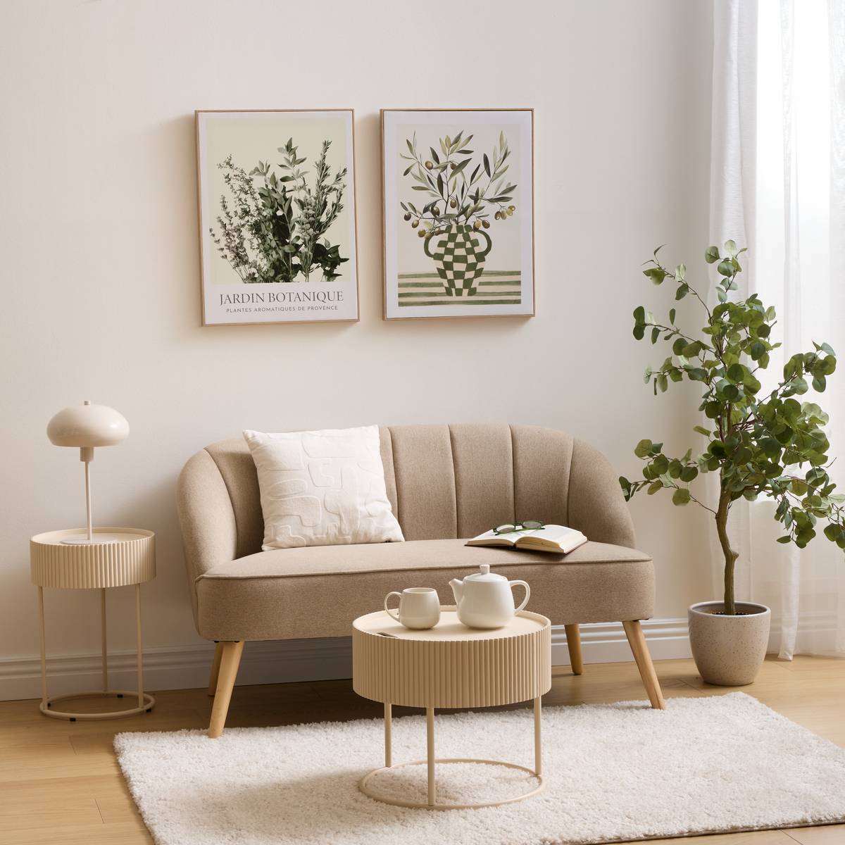Side Table "Juna" Beige, &Oslash; 33 cm