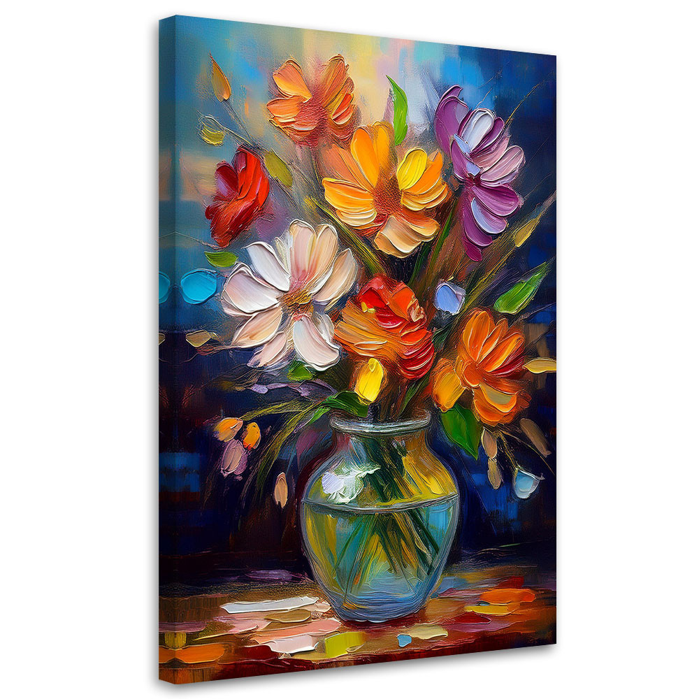Feeby Obraz na płótnie, Bukiet Kwiatów w wazonie Kolorowy 40x60