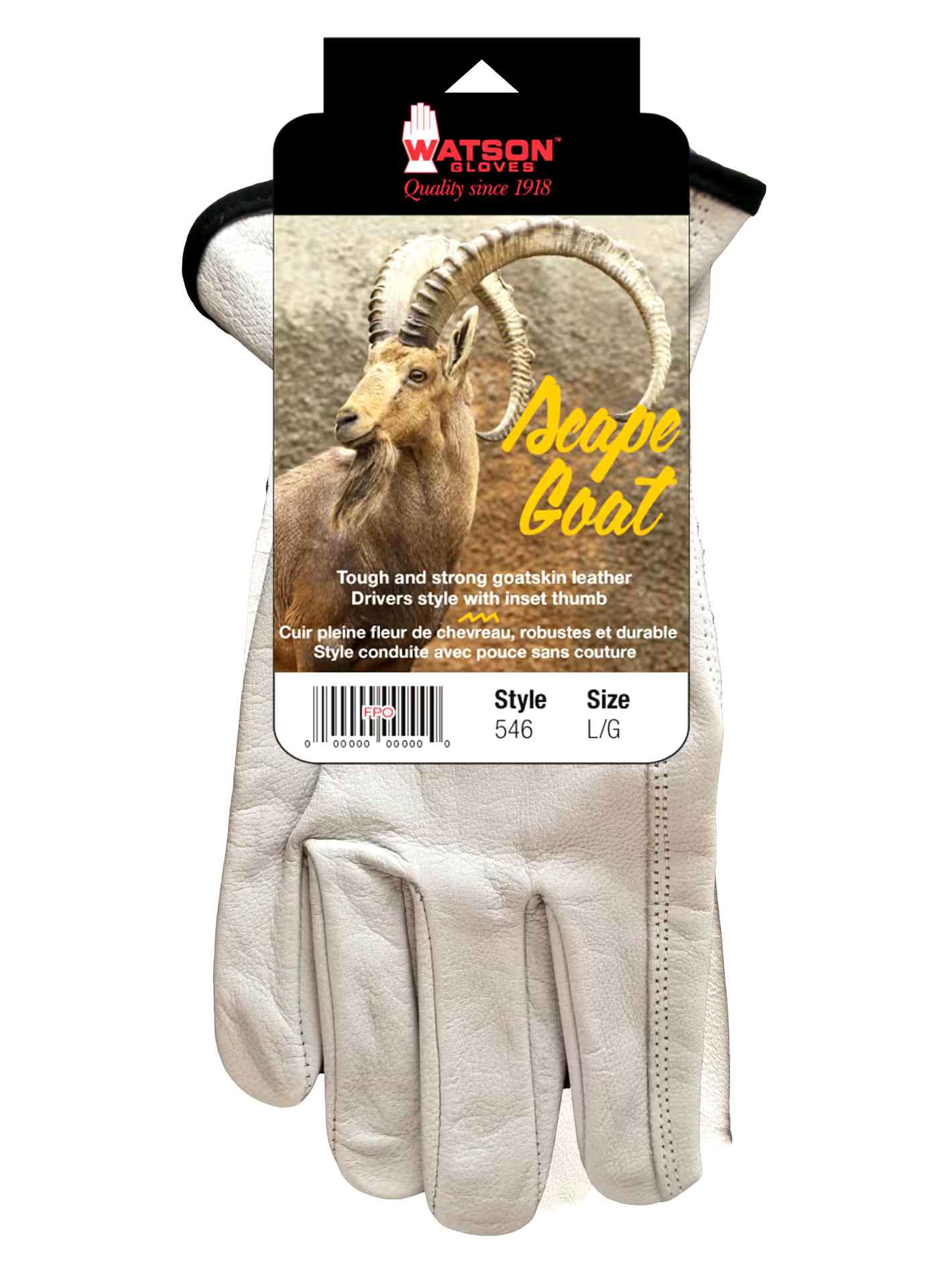 Watson Gloves Scape Goat Goatskin Gloves, Large