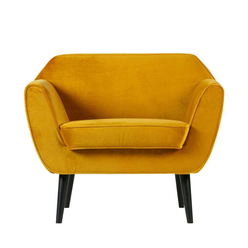 ROCCO - Fauteuil en velours ocre