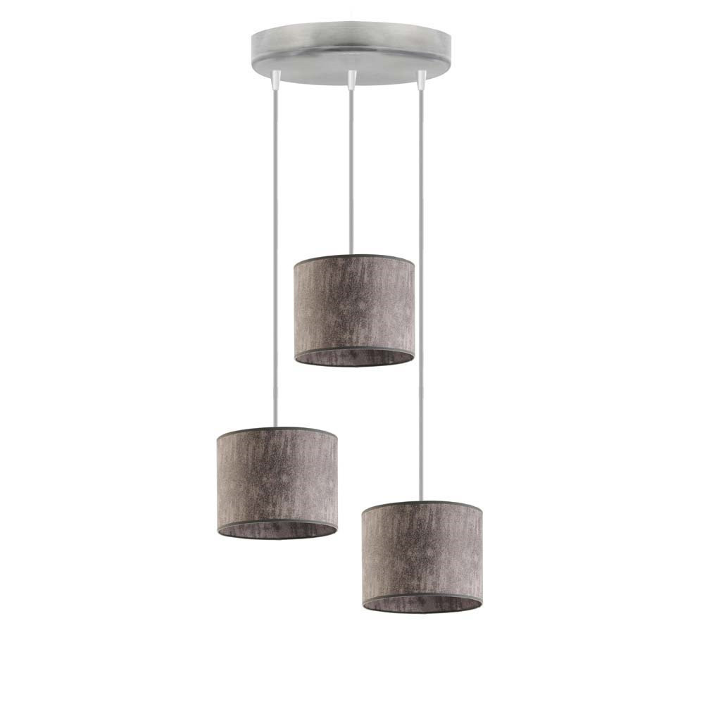 Lampa wisząca PUEBLO sufitowa 3 pkt Srebrny/ Szary Melanż (Beton)