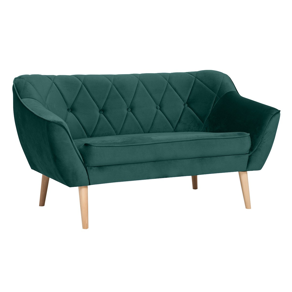 Sofa w stylu skandynawskimCARO 2 / MG2225 butelkowa zieleń