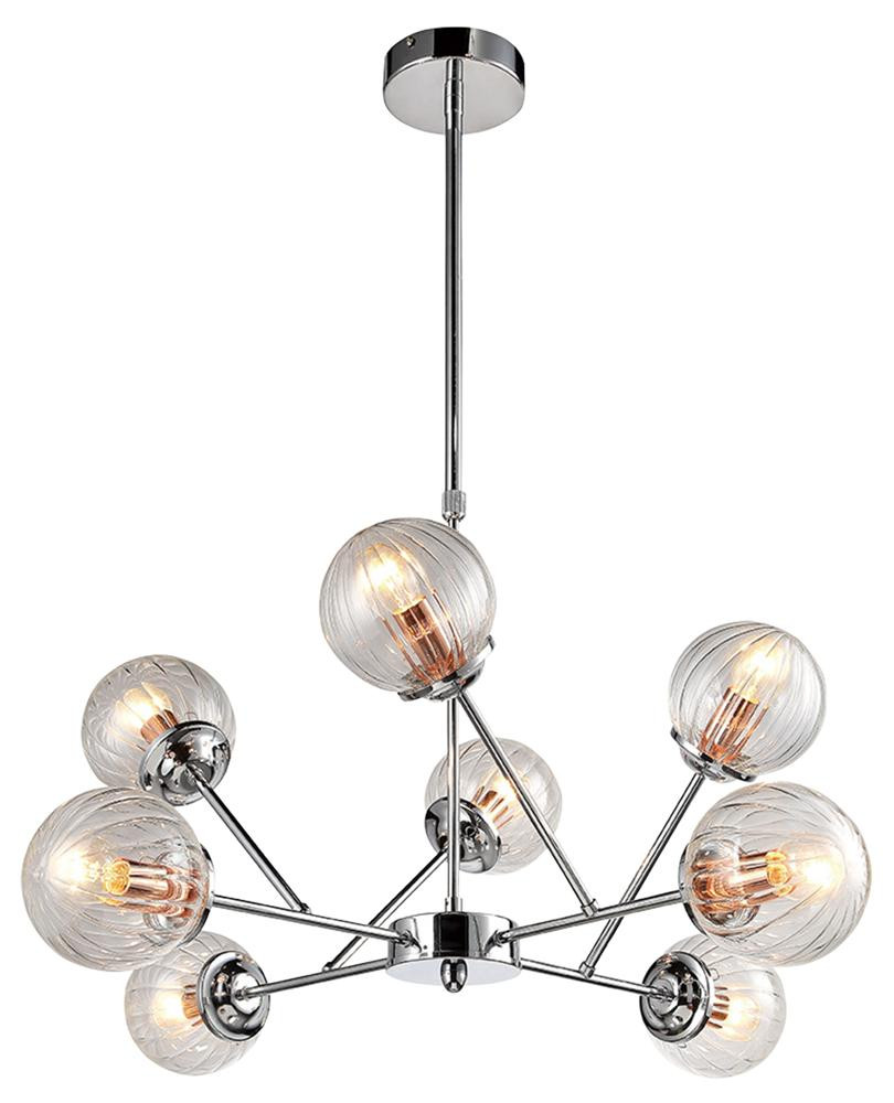 Żyrandol chromowany-przezroczysty Best 8xE14x40W wym:70x75x75 Candellux