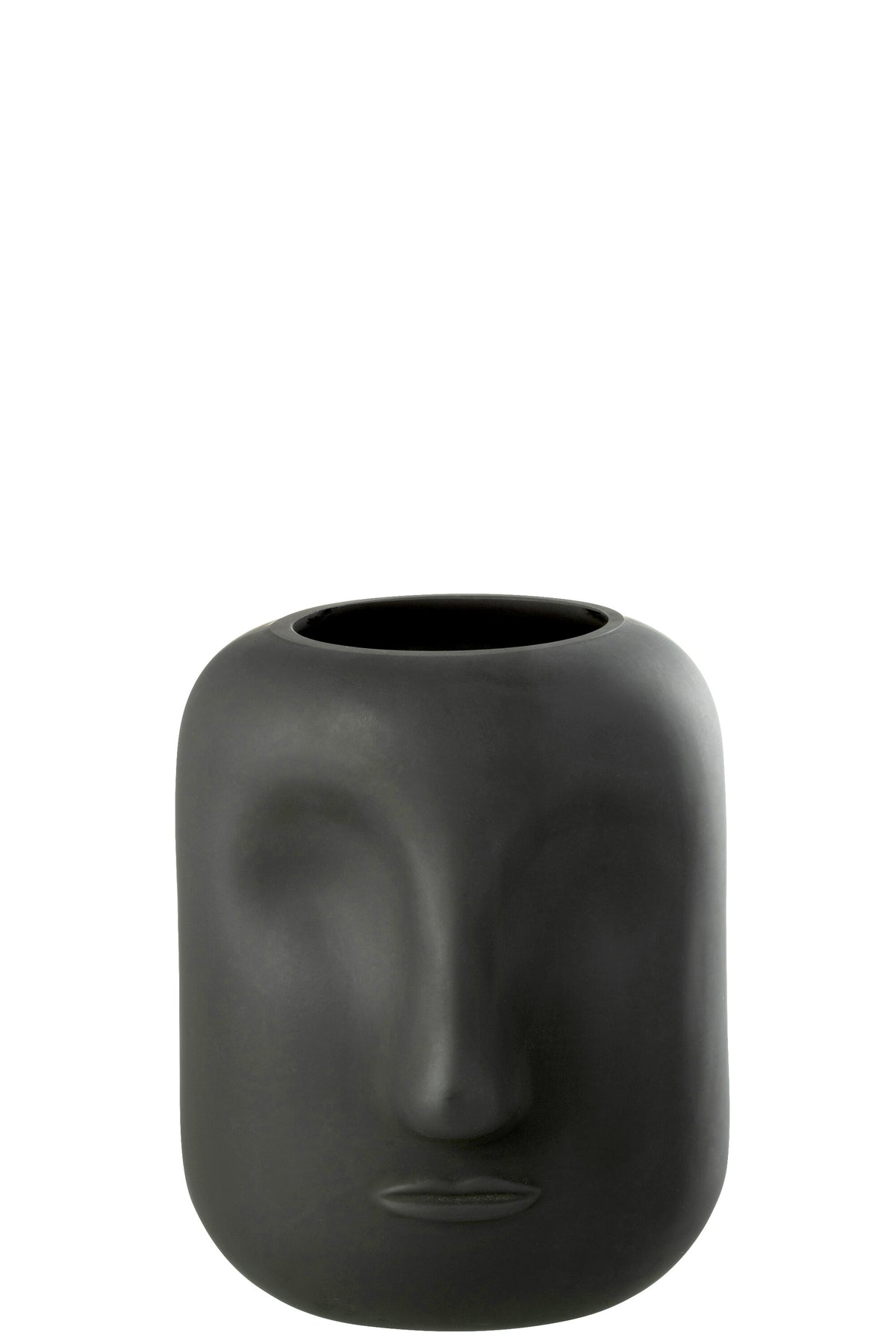 J-Line vaas Noe - glas - zwart - small - Ø 16 cm