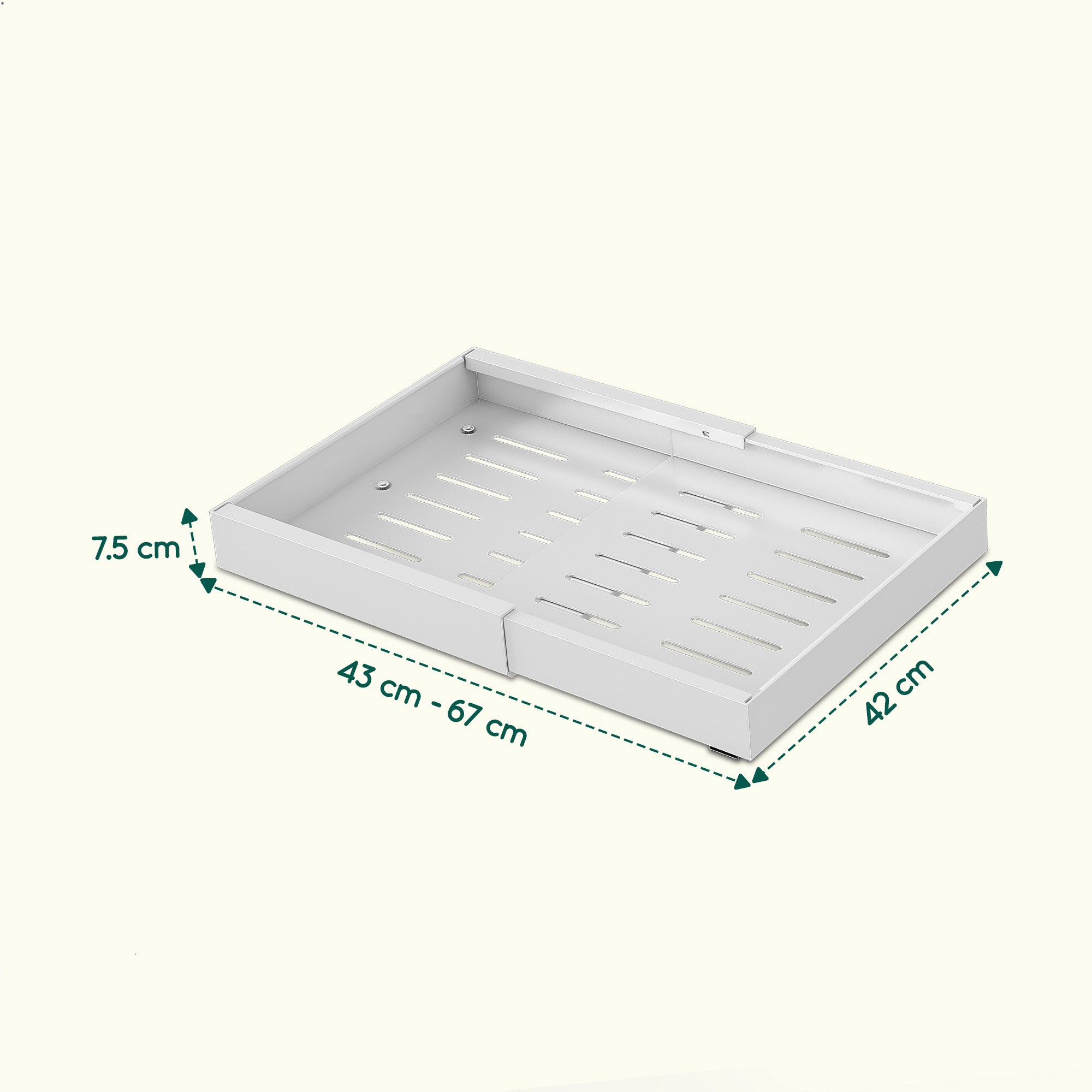 XIVADA Keukenorganizer - Schuiflade - Aluminium - Verstelbaar - Wit