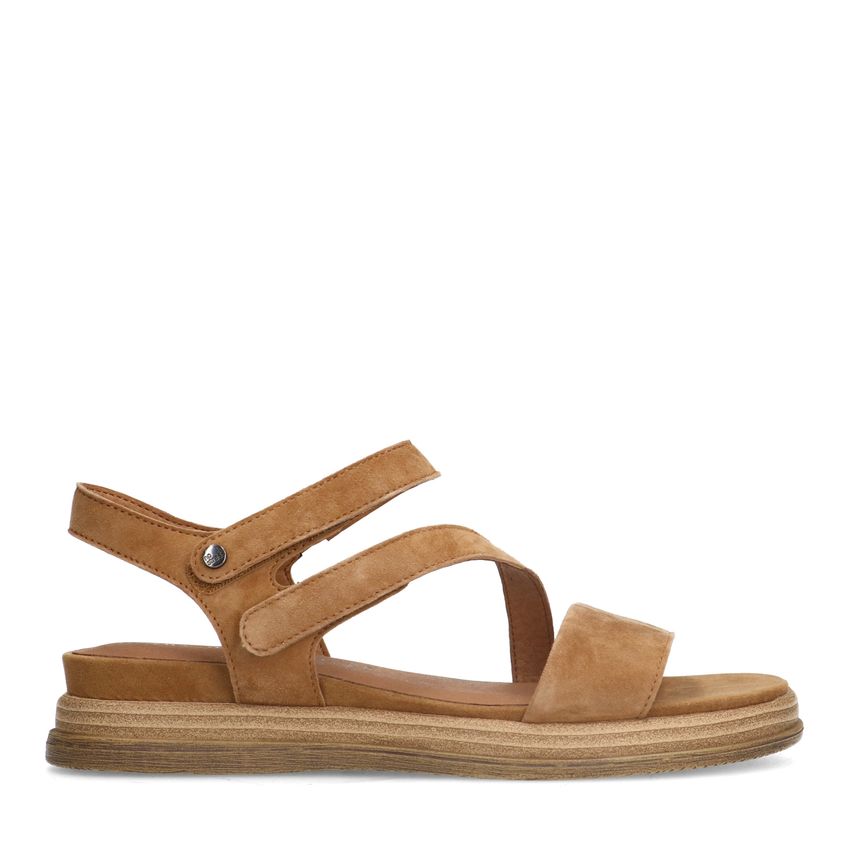 No Stress Cognac leren sandalen