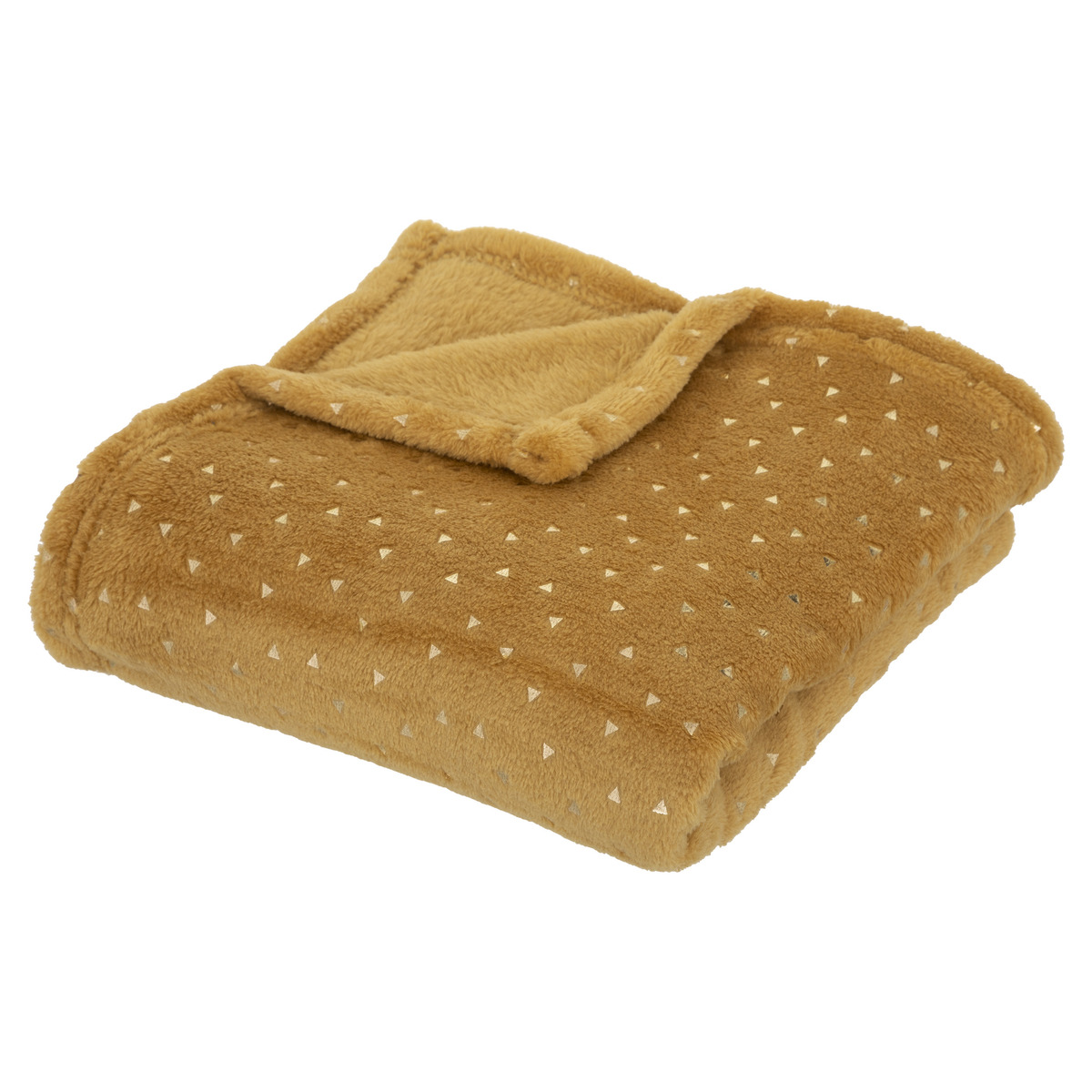 Plaid "Berlingot" flannel Mustard yellow, 75x100 cm