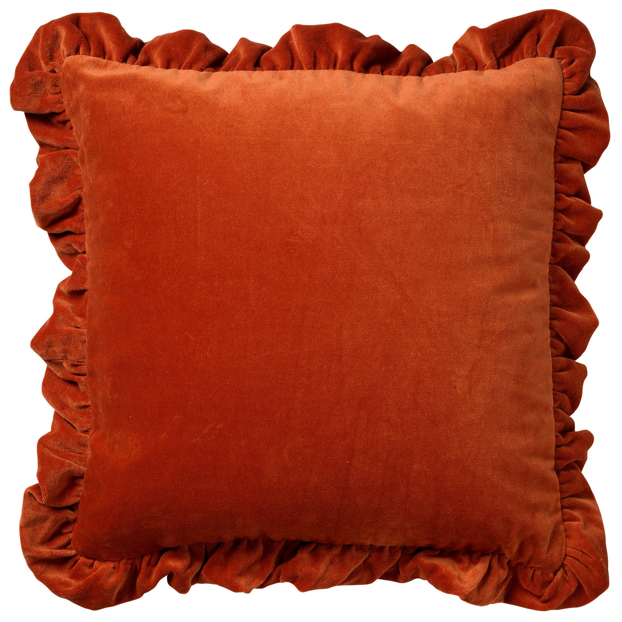 YARA - Housse de coussin orange en velours-45x45 cm uni